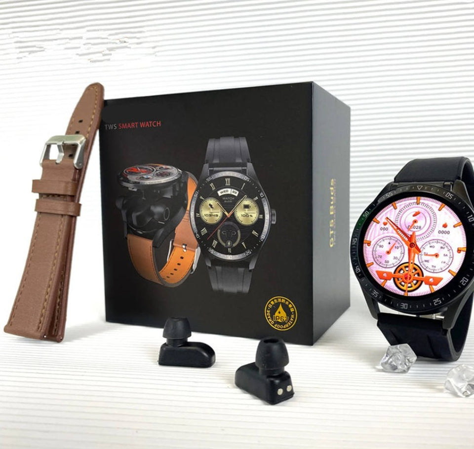 2 In 1 HI-FI Wireless Earphones Men Smart Watch
